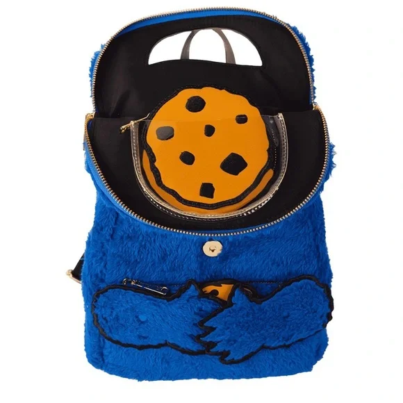 NWT Loungefly Sesame Street Cookie Monster Cosplay Mini Backpack W/Coin Bag - Picture 3 of 14